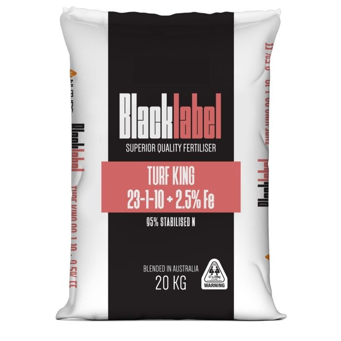 Black Label Turf King 20kg Fertiliser 23-1-10+2.5FE