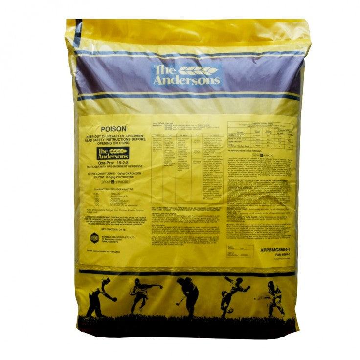 ANDERSONS OXA-PRO 15-2-8 20KG Pre-emergent herbicide & fertiliser